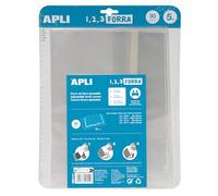 APLI 16914 Lot de 5 protège-cahiers à rabat réglable en polypropylène 75 µ 30 x 53 cm