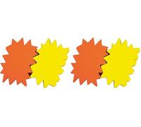 APLI 16950, étiquettes fluo éclatées, carton épais 680 g, jaune/orange, 12 x 16 cm, non effaçables, 50 unités (Lot de 2)