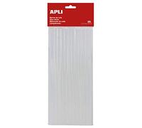 APLI Barres de colle thermofusible 17003 – Lot de 25 Ø 7,5 mm x 20 cm Transparent