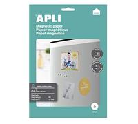 APLI 17169-3 Feuilles de papier magnétique A4 - Compatible avec les imprimantes Ink Jet