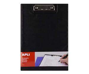 Apli 17204 - Porte-blocs avec rabat noir A4, Polypro