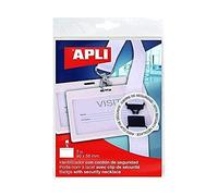 APLI 17843-3 badges porte-nom avec cordon de sécurité blanc - 90x56 mm
