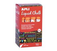 APLI 18037 - Feutres à craie effaçable, 5,5 mm, Liquid Chalk Pointe ronde, Orange
