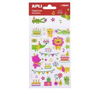 Apli 18044-1 Feuille d'autocollants Animaux fluorescents