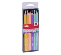 Apli 18059 - Crayons de taille jumbo de couleur pastel x6