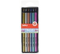 Apli 18061 - Crayons Jumbo de couleur métallique x6