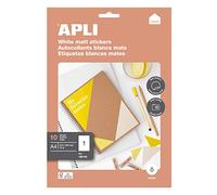 APLI Étiquettes 18110 – 10 feuilles A4 – Ink Jet blanches finition mat pour impression photo