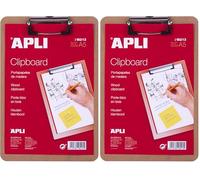 Apli 18213-Clipboard en bois, marron, A5 (Lot de 2)
