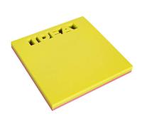 APLI 18337 - Notes adhésives prédécoupées IDEA 75 x 75 mm bloc de 75 feuilles 3 couleurs assorties fluorescentes