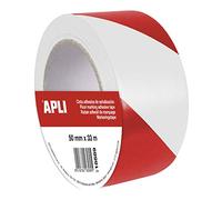 APLI 18589 - Ruban adhésif de signalisation blanc/rouge, vert 50 mm x 33 m - 1 rouleau
