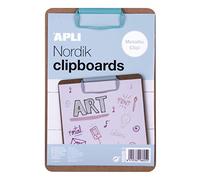 Apli 18605 - Porte-blocs A5 avec clip - Nordik Collection Bleu turquoise Bois naturel