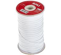 APLI Bobine de corde élastique plate 18675 – 5 mm x 100 m, blanche (multi-usages)