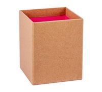 APLI 18692 - Pot à crayons Kraft/Rose, Fluor Collection. Dimensions: 75 x 75 x 90 mm