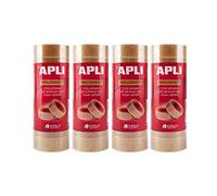 APLI 18961 Lot de 32 rubans adhésifs transparents 19 mm x 33 m 4 tours de 8 unités