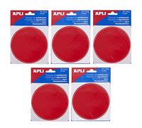 APLI 18997 - Lot de 5 étiquettes adhésives de signalisation - Cercle rouge spécial cristaux