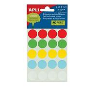 Apli 19 mm Mini-étiquettes Couleurs variées Diamètre Lot de 100)