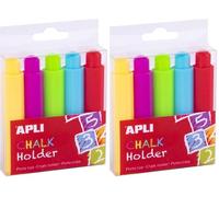 Apli 19025 - Lot de 10 porte-craies ajustables - Ø 9 mm - Chalk holder - Pince à craie réglable Assorties