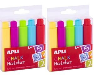 Apli 19025 - Lot de 10 porte-craies ajustables - Ø 9 mm - Chalk holder - Pince à craie réglable Assorties