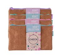 APLI 19156 - ZIPPER BAG KRAFT à fermeture éclair - Pochette taille chéquier (230 x 130 mm) - Envoi couleur aléatoire.