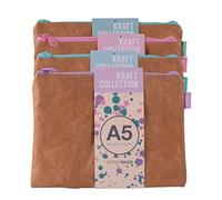 APLI 19157 - ZIPPER BAG KRAFT à Fermeture Éclair - Pochette Taille A5 (235 x 175 mm) - Couleur Aléatoire.