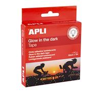 Apli 19235 - Ruban adhésif luminescent, brillant dans l'obscurité - Rouleau de signalisation et de sécurité 20 mm x 5 m.