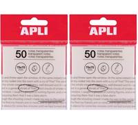 APLI 19568 - Notes adhésives transparentes - 75 x 75 mm - Couleur: blanches - 50 feuilles translucides résistantes à l'eau - Idéal pour les étudiants et les enseignants. (Lot de 2)