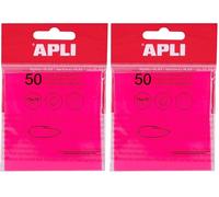 APLI 19570 - Notes adhésives transparentes - 75 x 75 mm - Couleur: roses - 50 feuilles translucides résistantes à l'eau - Idéal pour les étudiants et les enseignants. (Lot de 2)