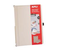 APLI Porte‑bloc pliable 19646A – A4 blanc en plastique ABS avec élastique
