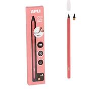 APLI 19803 Crayon infini avec corps rose, crayon éternel sans encre avec mine de recharge