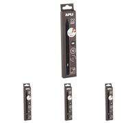 Apli 19828 - Crayon infini avec corps en métal noir, crayon éternel sans encre avec mine de rechange (Lot de 4)
