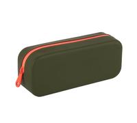 Apli 19914 - Trousse Scolaire en Silicone Bicolore Kaki et Orange, imperméable, Design rectangulaire Moderne,Douce au Toucher, Collection Néon, Dimensions 75x185x55 mm.
