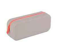 Apli 19915 - Trousse Scolaire en Silicone Bicolore Gris et Orange, Imperméable, Design rectangulaire Moderne, Douce au Toucher, Collection Néon, Taille 75x185x55 mm.