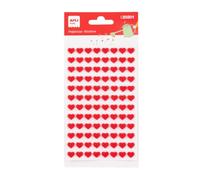 APLI 20201-96 Stickers cœurs en feutrine rouge, autocollants texturés pour loisirs créatifs, DIY, scrapbooking, papeterie.