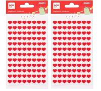 APLI 20201-96 Stickers cœurs en feutrine rouge, autocollants texturés pour loisirs créatifs, DIY, scrapbooking, papeterie. (Lot de 2)