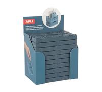 Apli 20236 - Lot de 10 petites boîtes pliables et empilables - Pour organiser et décorer les espaces de la maison et du bureau - Format compact 140x60x105 mm - Bleu