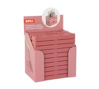 Apli 20274 - Lot de 10 petites boîtes pliables et empilables pour ranger et décorer les espaces de la maison | Taille 140 x 60 x 105 mm | Rose corail