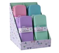 APLI 20408 Boîte de présentation avec 8 étuis rectangulaires en silicone XL de couleurs assorties