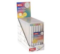 Apli 20549 - Présentoir de 12 packs de porte-mines Color Click Mix, mines multicolores 3 mm, 6 porte-mines + taille-crayon inclus par pack, idéal coloriage créatif et écriture ludique
