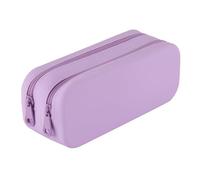 APLI 20620 | Trousse double en silicone mauve | Collection Nordik | Double compartiment | Organisation des fournitures scolaires | École collège lycée