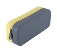 APLI 20651 | Trousse en silicone bicolore bleu et jaune | Fermeture zippée | Imperméable et facile à nettoyer | École collège lycée et bureau