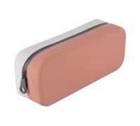 APLI 20657 | Trousse en silicone bicolore rose et gris | Collection Up North | Fermeture zippée | Imperméable et facile à nettoyer | École collège lycée et bureau