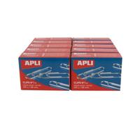 APLI 20890-800 Clips galvanisés argentés nº4 de 50 mm - Pack de 10 boîtes