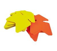 APLI 20950 - Flèches fluo, une face jaune fluo et une face orange fluo, non effaçables, 6x9 cm - Carton 680 g - Lot de 50 flèches en carton