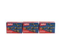 APLI 20972-300 Relieurs métalliques dorés 17 mm sans rondelle - Pack de 3 boîtes
