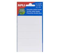 APLI 2552 Étiquettes blanches double face 20 x 75 mm 5 feuilles