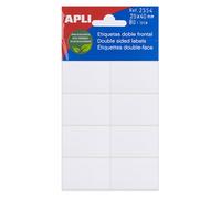 APLI 2554 Lot de 5 étiquettes blanches double avant 25 x 40