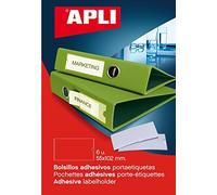 Apli 2614 - Pochette de 6 porte-étiquettes adhésifs - 55 x 102 mm Transparent