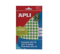 APLI 2733 - Pastilles adhésives vertes Ø 10 mm, 840 étiquettes | Idéales pour le repérage et le classement par code couleur