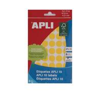 APLI 2738 étiquettes APLI 10 jaunes, Ø 16,0 mm, 8 feuilles