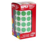 APLI 4858 - Rouleau de gommettes rondes - Ø 15 mm - Couleur : vert